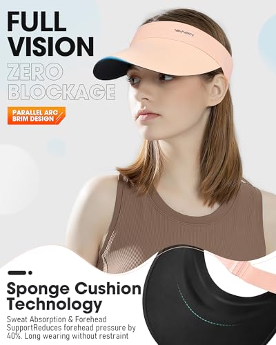 Image of YANIKY Sun Visor Hat for Women,UPF50+ Seamless Sun Hats Men Women Lightweight Sports Cap Stretchy Ponytail Hat for Outdoor