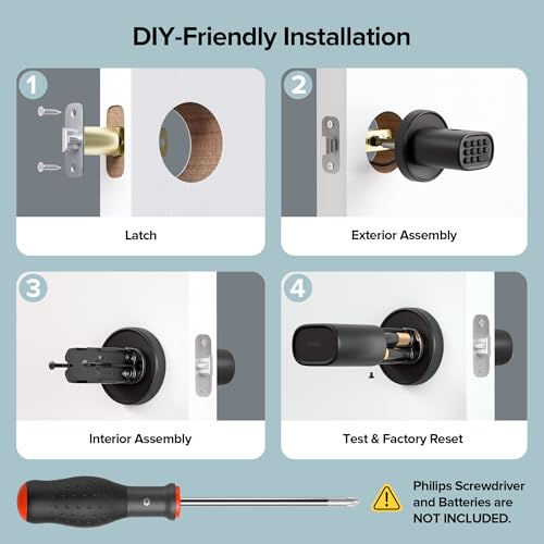 Thorbolt MD1BUS Keyless Entry Door Lock, Fingerprint Door Lock With Keypad Biometric Door Knob thumb #5