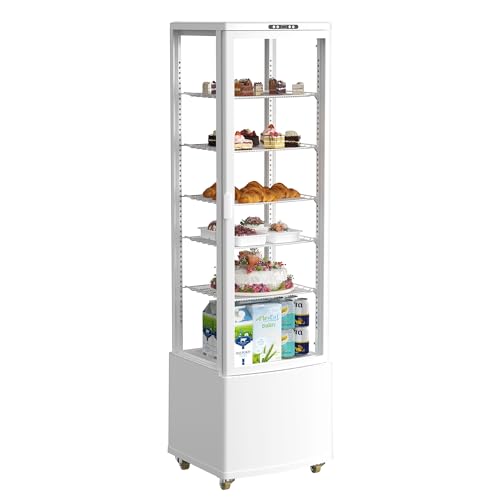 Upstreman Cake Display Refrigerator, 10 Cu. Ft (280 L) Commercial Display Case, Double-Layered Glass Fridge Bakery Cooler, with LED Light, for Cafe, Bakery, Restaurant