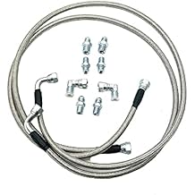 POWERWORKS Stainless Steel Flexible Braided Transmission Cooler Hoses/Line 52Length compatible with TH350 700R4 TH400