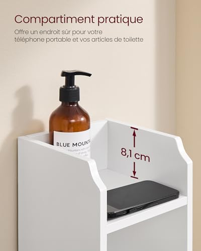Meuble d’angle salle de bain, étagères réglables VASAGLE