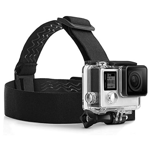 MyGadget Soporte Casco para Cabeza para Acción Cameras - Diadema Elástica Fijación Delantera Montura Ajustable Compatible con GoPro Hero 10 9 8 7 Xiaomi Yi