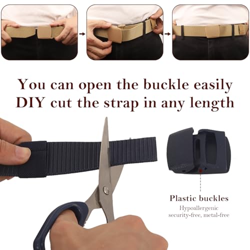 Coobbar 3-Pack Adjustable Nylon Military & Outdoor Men's Web Belt With Plastic Buckle - Durable Canvas Belt4