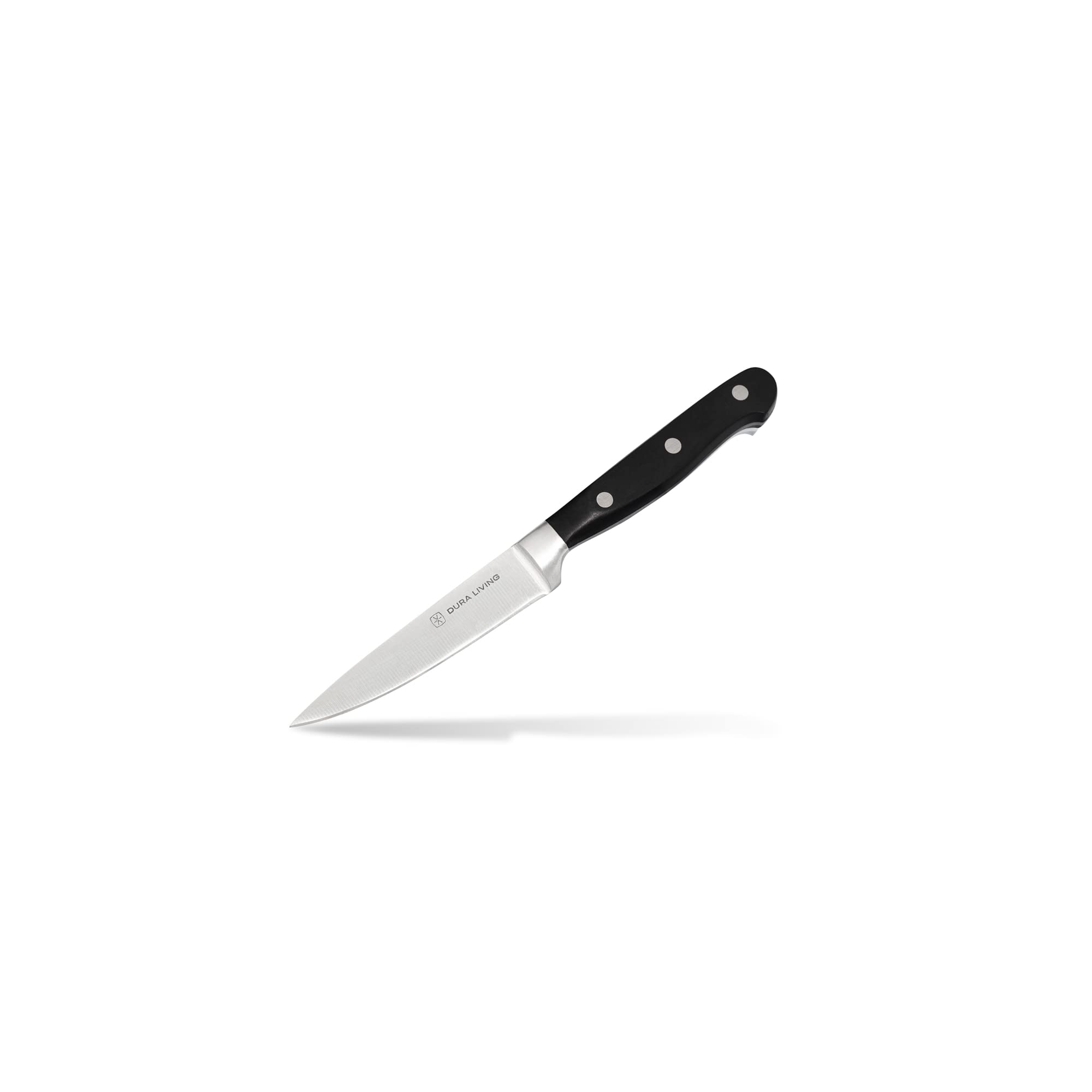 DURA LIVING 3.5 Inch Paring Knife – Essential High Carbon Stainless Steel, Razor-Sharp, Multipurpose Small Kitchen Knife, Ergonomic Handle, Perfect for Precision Tasks, Sleek Black Design
