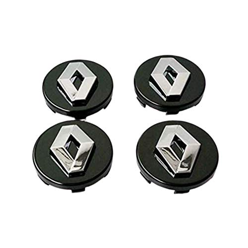 4pcs 57mm Voiture Jantes en Alliage Centre Hub Caps Badge Logo pour Koleos Duster Megane,Noir