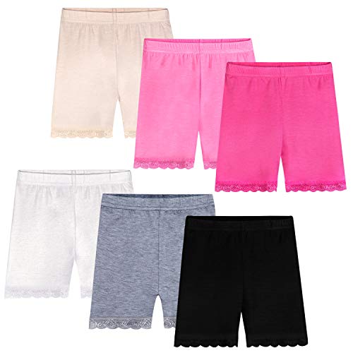 Pantalones cortos de baile transpirables que evitan rozaduras para niñas pack multicolor 6uds