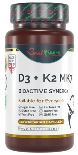 Witamina D3 2000IU + K2 MK7 100mcg Produkt najwyższej jakości 100...