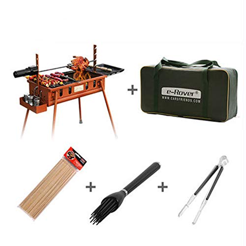 T-XYD Estufa de Barbacoa, Parrilla de carbón Estufa de Barbacoa en el hogar Barbacoa al Aire Libre Herramienta de Picnic de Barbacoa Juego Completo Herramienta de Cocina Camping Jardín Fumador,Brown