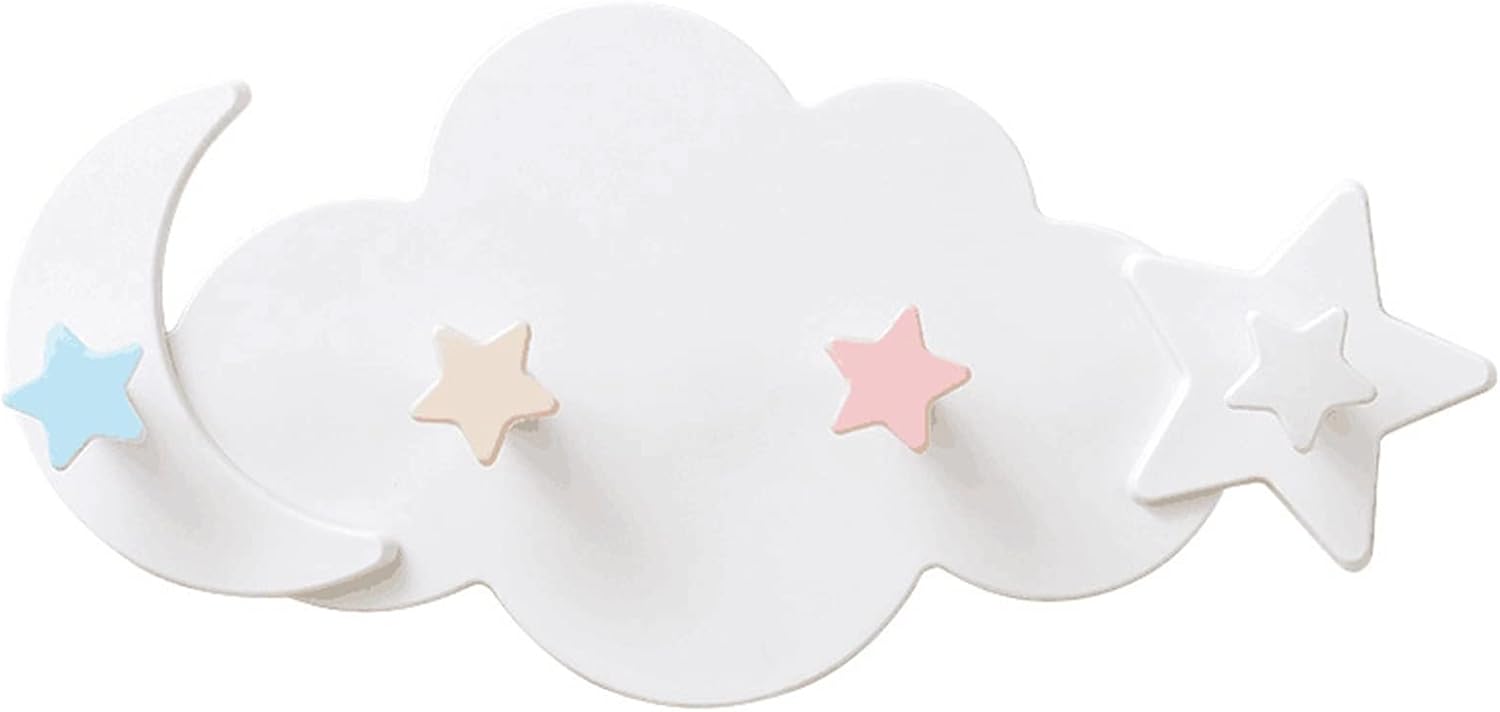 Creative Star Moon Cloud Shape Nail-Free Wall Clothes Hooks Kids Room Decorative Key Hanging Hanger Kitchen Storage Hook Coat Rack Hook
