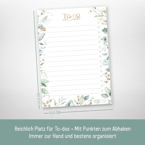 paper&you® A6 To-do Listen Block Blattgold mit 50 Blatt zum Abreißen - Notizblock, Tagesplaner, Organizer - nachhaltig & klimafreundlich