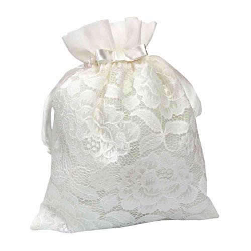 Elegante Bolsa Limosnera Artesanal Decorativa para Novia'Blanca de Encaje'. Bolsos y Complementos. Regalos Originales. Detalles de Bodas, Comuniones, Bautizos. CC