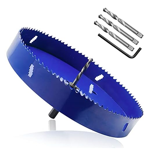 Seimneire 9 Inch Hole Saw with Heavy Duty Arbor, 1.2 Inch Cutting Depth HSS Bi-Metal Hole Drilling Cutter for Smoothly Cutting in Wood Cornhole Boards Plastic Drywall & Thin Metal