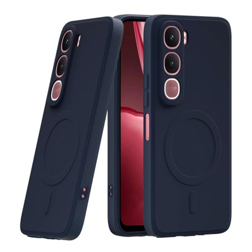 Image of Casotec Back Cover Compatible with Vivo Y31 5G | MagFit Ring Design (Non-Magnetic) | Shockproof Case | Anti-Slip Grip | Raised Camera Edges | Slim Protective Case for Vivo Y31 5G (Steel Blue)