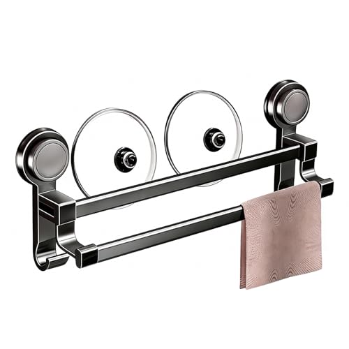 Barre porte-serviettes à ventouse avec double pôle à haute capacité - 2