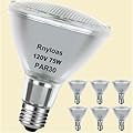 Rnyloas PAR30 Long Neck Halogen 75W 120V, 6 Pack High Output 1000LM PAR30 Flood Light, PAR30 Dimmable, Long Lasting PAR30 E26 Warm White 2800K, PAR30 Light Bulb Halogen for Home Lighting