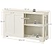 Yaheetech Sideboard Buffet Cabinet Stackable Kitchen Storage Cabinet with Sliding Door & Adjustable Shelf, Floor Cupboard for Living Room, kitchen, Hallway, 106.7 x 33 x 63 cm, Antique White Yaheetech Sideboard Buffet Cabinet Stackable Kitchen Storage Cabinet with Sliding Door & Adjustable Shelf, Floor Cupboard for Living Room, kitchen, Hallway, 106.7 x 33 x 63 cm, Antique White