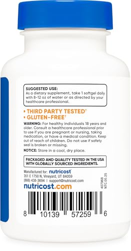 Nutricost アスタキサンチン12mg 120ソフトカプセル の商品画像 3