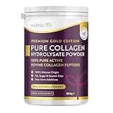 Nutravita Bovine Collagen Powder 500g - Premium Gold Standard Bovine - 50 Servings - 100% Pure Hydrolyzed Collagen Supplements for Women & Men - 8 Amino Acids - Peptides for Women - Powder Supplements