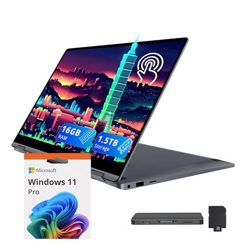 Image of Samsung Galaxy Book4 15.6 inch FHD AMOLED Touchscreen 2-in-1 Laptop, Intel 7 150U, 16GB LPDDR5, 1.5TB Storage (512GB SSD+1TB Docking Station), Backlit Keyboard, Fingerprint, Wi-Fi 6E, Win 11 Pro, Gray