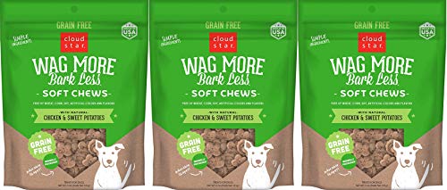 Cloud Star 3 Pack Of Wag More Bark Less Soft Chews Dog Treats, 5 Ounces Each, With Chicken And Sweet Potato #TOP16