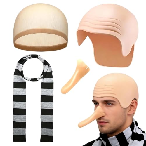 Disfraz De Gorro Calvo Conjunto De Redecilla Y Bufanda Dibujos Animados
