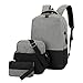 Generic Coole Rucksäcke Mädchen Paar-Rucksack, dreiteilig, Farbe, Reisetasche, Computer, Business-Tasche, Schulter, lässig, passende Tasche Rucksäcke Damen Schwarz (Black, One Size)