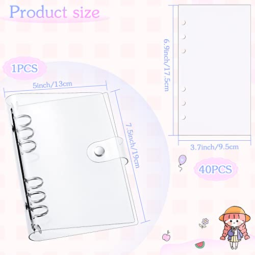 Pasta de adesivos reutilizáveis para colecionar livros, 40 folhas, capa transparente, álbum de coleç