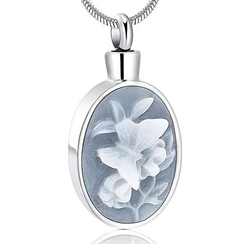 Collier urne funéraire zeqingjw, pendentif papillon ciselé en acier inoxydable