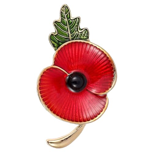 Poppy Flowers Brooches Pins,TuoYi Poppy Breastpin Remembrance Red Flower, Royal British Legion Poppy Badge (3cm)