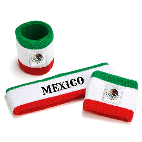 Image of Suddora Country Headband & Wristbands Set (Includes 2 Wrist & 1 Head Sweatband), Highly Moisture Wicking