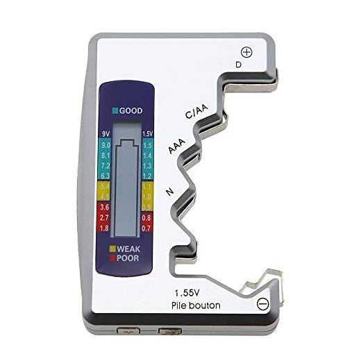 Treki Comprobador de Batería Digital LCD Probador de Capacidad de Batería de Pantalla Portátil Medidor de Voltaje de Pilas de Botón AA, AAA, C, D, N, 9V, 1.5V Universal