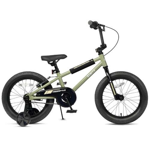 Image of 12 14 16 18 Inch Kids Bike BMX Style Bicycle with Training Wheels Coaster Brake for 2-10 Years Old Toddlers Boys Girls Multiple Colors