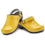 Sanita Estelle Patent Leather Clogs for Women - Arch Support, Open-Back, Adjustable, APMA-Approved S