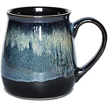 Bosmarlin Large Ceramic Coffee Mug, Blue Big Tea Cup for Office and Home, 21 Oz, Dishwasher and Microwave Safe Blue, 1