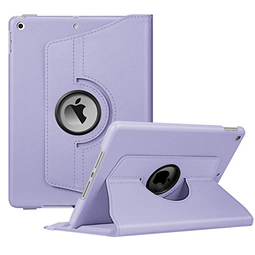 Image of Fintie Rotating Case for iPad 9th Generation (2021) / 8th Generation (2020) / 7th Gen (2019) 10.2 Inch - 360 Degree Rotating Stand Cover with Pencil Holder, Auto Wake Sleep, Lilac Purple
