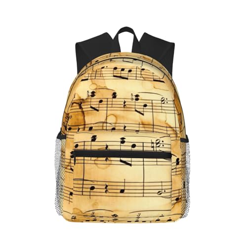Sac à dos léger pour ordinateur portable au motif notes de musique en ville