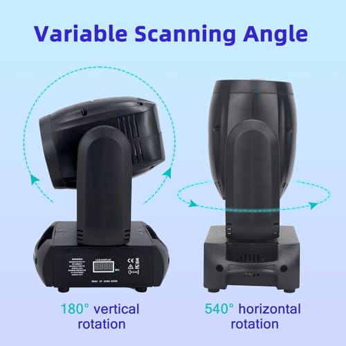 150W LED Moving Head Stage Light - Beam + Spot with 18 Rotating Prisms, 8 Gobos & 8 Colors, DMX512 DJ Disco Light for Club, Party, Wedding, Bar by YUERLT - Image 3