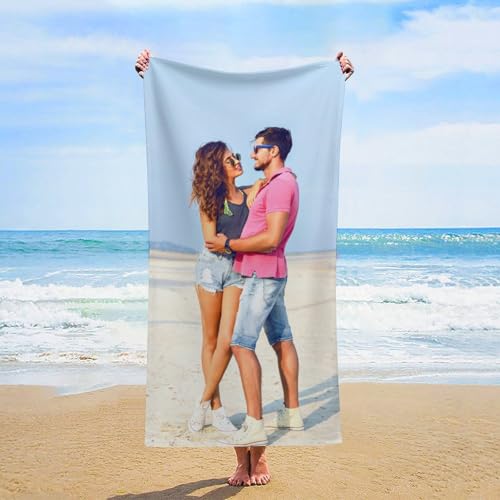 LKSCUDIY Telo mare personalizzato con foto,asciugamano in microfibra personalizzato,microfibra da