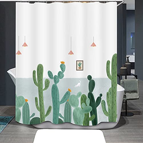 Dreamshy 100x180cm Dusche Vorhang Kaktus Druck Wasserdichtes Badezimmer Dusche Vorhang Cover