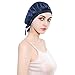 HINATAA Schlafkappe aus 100 % Maulbeerseide, Schlafmütze für Frauen, Kopfbedeckung für Haare, Schönheit mit elastischem Band für Schlaf, Haarausfall, Haarschutz, braun, One size