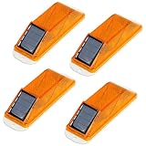 Aolyty Solar Warning Lights Outdoor, Bright Solar Strobe Lamp with Strong Magnetic Base, IP54 Waterproof LED Beacon Light 4 Pack for Vehicle, Driveway, Construction Site, Truck (Yellow)