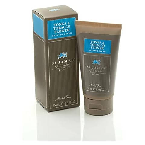 St James of London Tonka & Tobacco Flower Shave Cream Tube, 2.5oz Cover