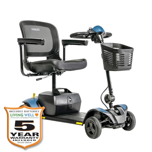 Pride Go Go Elite Traveller 2, 4-Wheel Mobility Scooter, iTurn Technology, 37” Turning Radius, Color Options, with 5-Year Extended Warr (Iceberg Blue, 12 AH Battery)