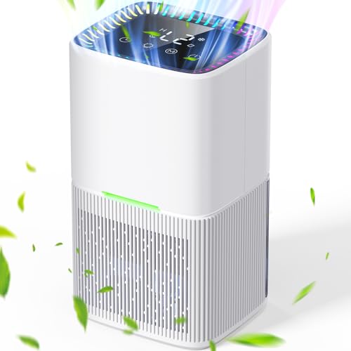 Dehumidifier 1800ML Dehumidifiers for Home Auto Shut off & Defrost Small Dehumidifier for Bedroom with Sleep Mode|7 Colorful LED|6/12/24H Timer Dehumidifiers for Drying Clothes Bathroom(660ML/24H)