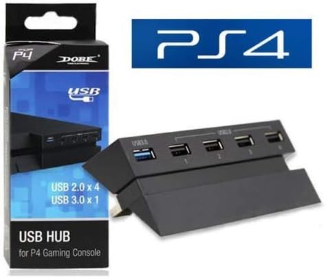 Microware PS4 Hub, 5-Port USB 2.0 3.0 Hub High Speed Adapter Connector for Sony PS4