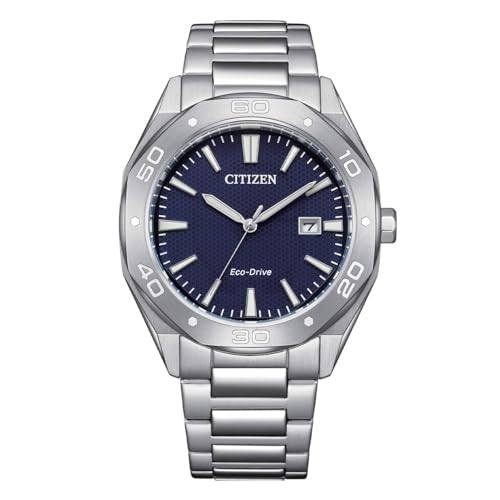 Citizen Reloj BM7631-52L Active Sport Hombre - Eco Drive, Caja 41mm, Esfera Azul, Brazalete Acero, WR 10 Bar