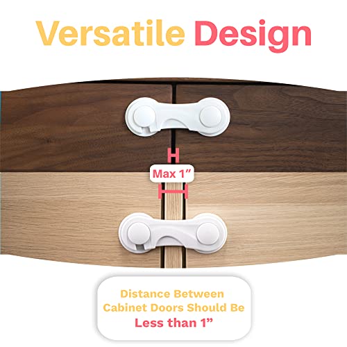 Inaya 6Pack Child Proof Locks for Doors, Pantry, Closet