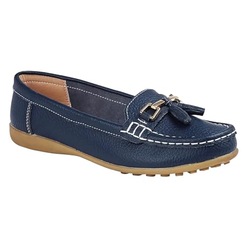 Boulevard Wide L646C-5 Womens Loafer Shoes Navy Size 5