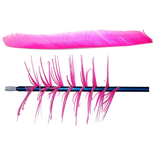 Trueflight Spiral Wrap Pink Full Length RW Feathers - 100 Pieces