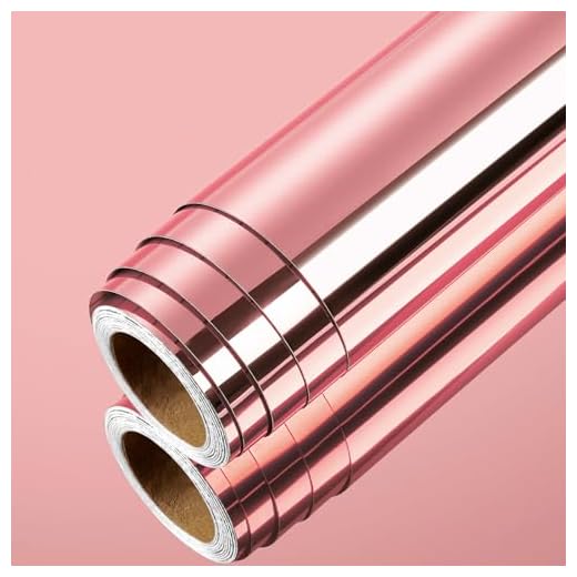 LaCheery 15.8"x80" Rose Gold Mirror Stickers Flexible Mirror Sheets Self Adhesive Mirrors Wall Sticker Reflective Film Contact Paper Peel and Stick Mirrors Wallpaper Roll for Crafts Cabinets Decor